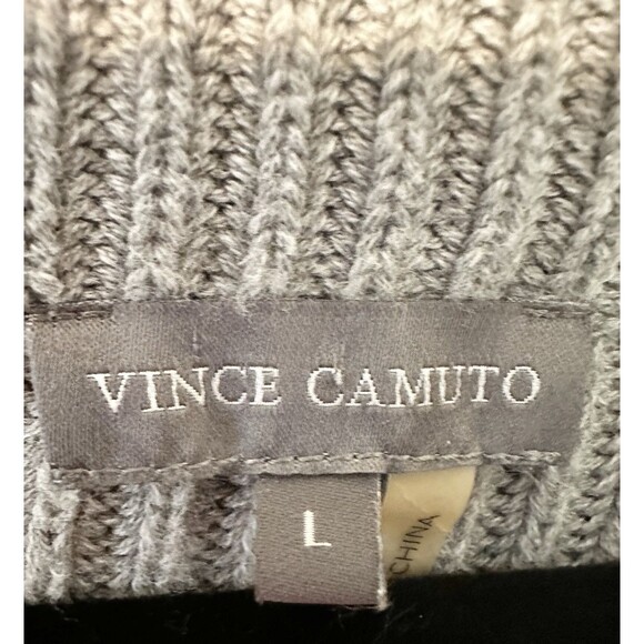 Vince Camino Mock Neck Sweater, Bell Sleeves, Gray, size‎ Large Ribbed - Picture 6 of 11